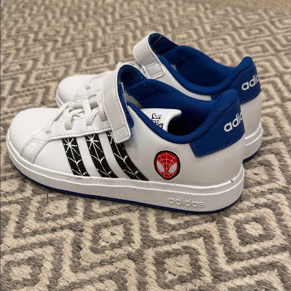 Adidas Marvel Kids White and Black Spider-Man Sneakers